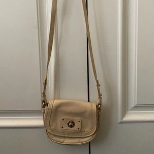 Marc Jacobs Turnlock Beige Leather Crossbody
